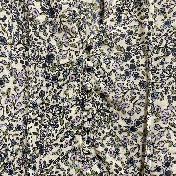 Free People Lela Flowy Breezy Boho Shirt Peasant Style Floral L - Picture 7 of 10